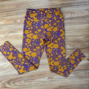 LuLaRoe Women's Leggings - Orange and Purple Floral